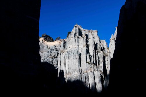 Photographing the Putangirua Pinnacles.