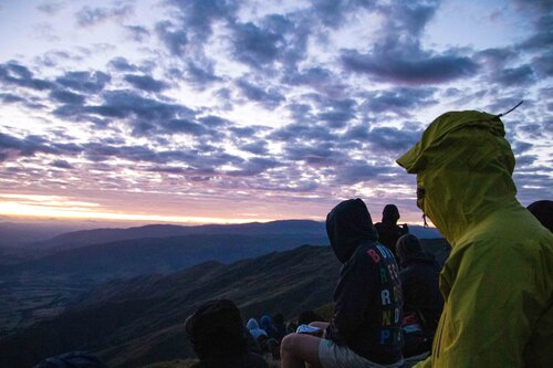 Waiting patiently with my fellow hikers.