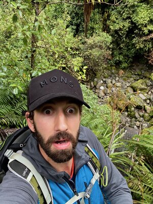 Me trying not to slip on the steps.