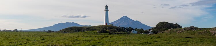The view of Mt Taranaki from Cape Egmont Lighthouse